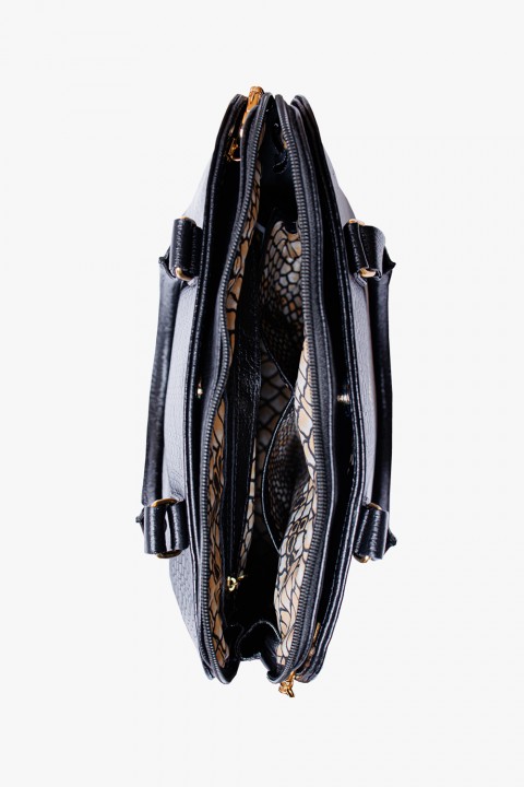 Bolsa Feminina com 3 Divisórias em Couro Legítimo