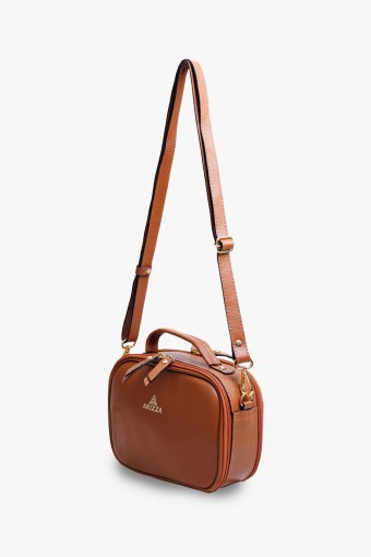 Bolsa Feminina Pequena com 2 Divisórias em Couro Legítimo