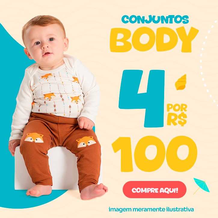 4 Conjuntos Body por R$ 100