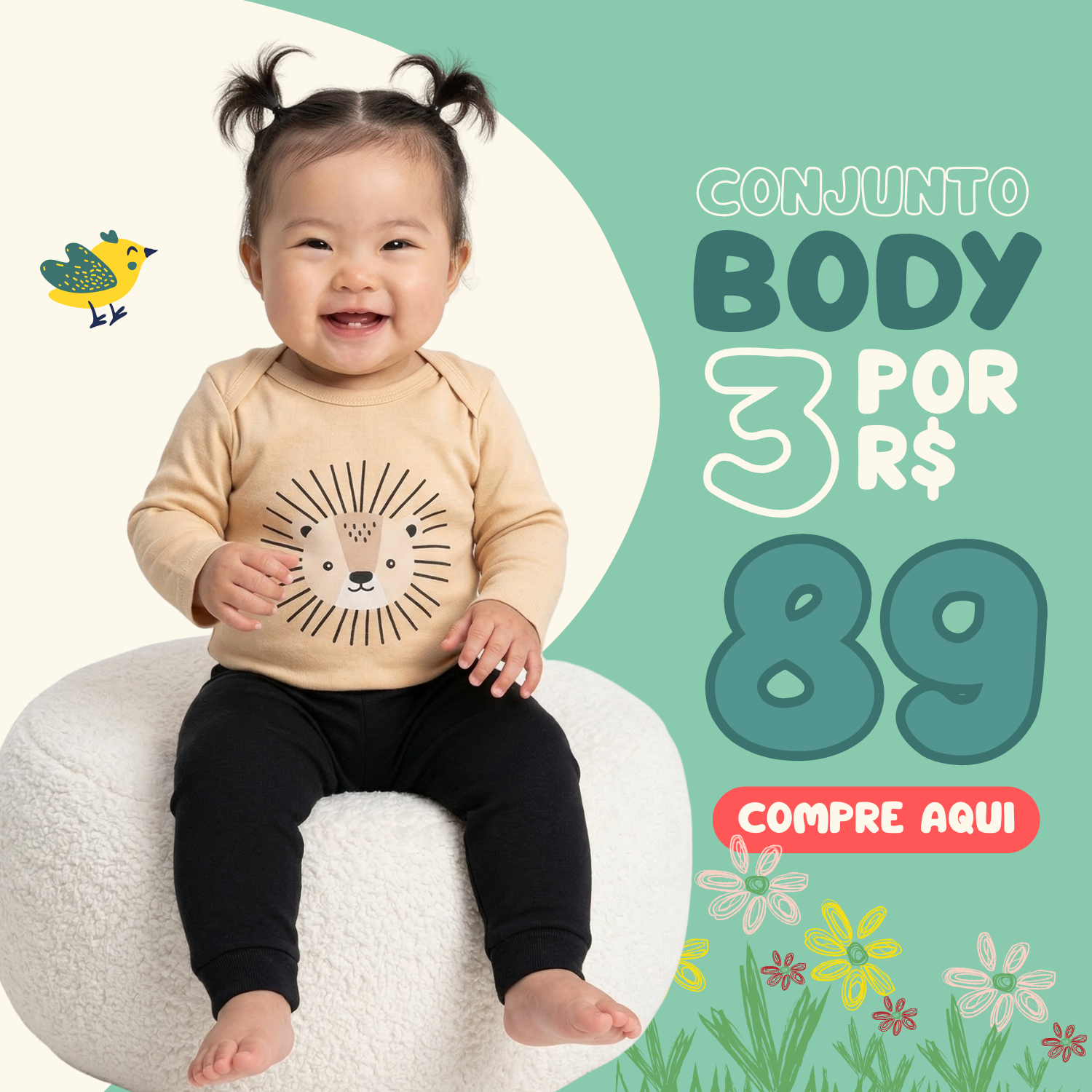 4 Conjuntos Body por R$ 100