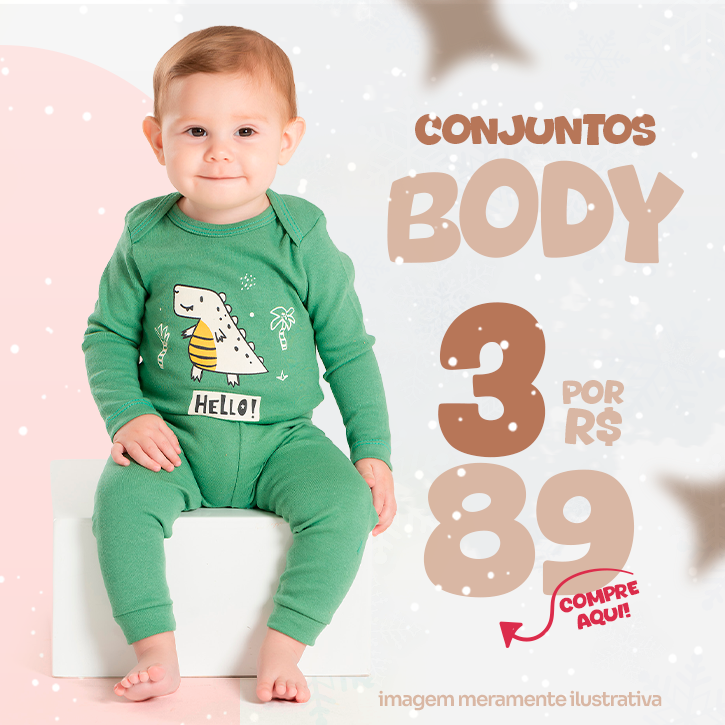 3 Conjuntos Body por R$ 89