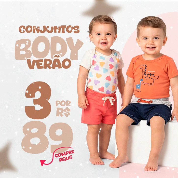 Conjuntos Body Verão 3 por R$ 89