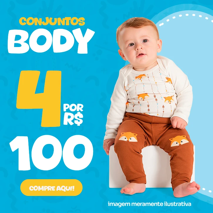 4 Conjuntos Body por R$ 100