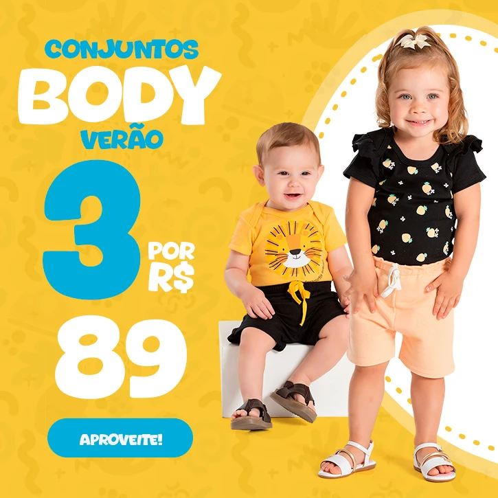 Conjuntos Body Verão 3 por R$ 89
