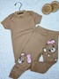 Kit Body Bebê Menina Suedine Ursinha Rosa