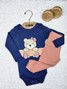Conjunto Body Bebê Menina Suedine Ursinha