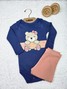 Conjunto Body Bebê Menina Suedine Ursinha