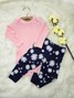 Conjunto Body Bebê Menina Suedine Liso
