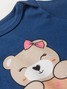 Conjunto Body Bebê Menina Suedine Ursinha