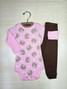 Kit Body Bebê Menina Suedine Doce Ursinha