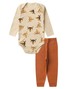 Conjunto Body Bebê Unissex Suedine Raposinha