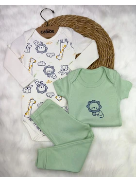 Kit Body Bebê Menino Suedine Zoo Encantado