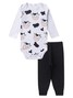 Conjunto Body Bebê Unissex Suedine Vaquinha