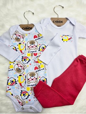 Kit Body Bebê Menino Suedine Patrulha