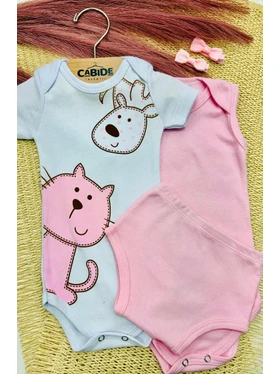 Kit Body e Tapa Fralda Bebê Menina Gatinha