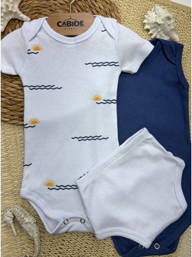 Kit Body e Tapa Fralda Bebê Menino Sol