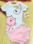 Kit Body e Tapa Fralda Bebê Menina Gatinha