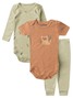 Kit Body Bebê Menino Suedine Minimalista Folhas