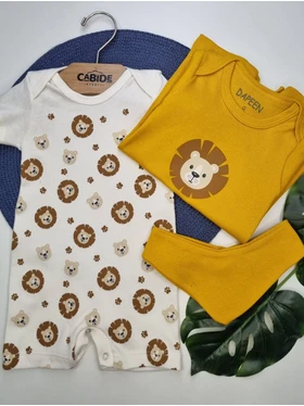 Kit Macacão Bebê Menino Suedine Leão