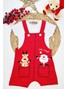 Conjunto Jardineira Bebê Unissex Suedine Feliz Natal