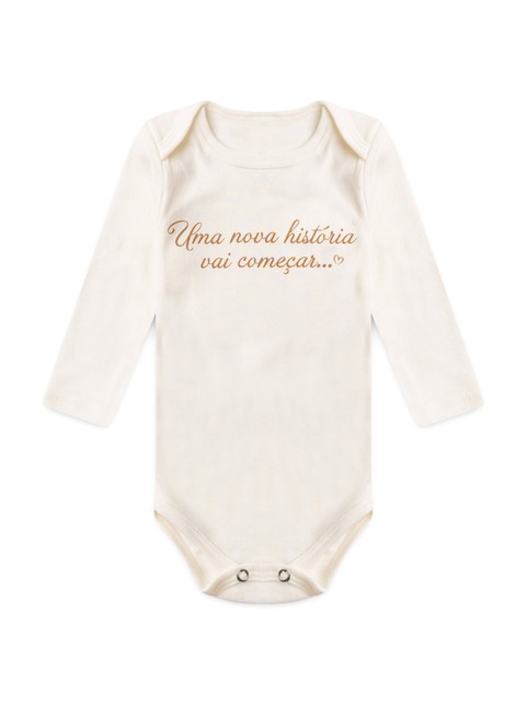 Body Bebê Unissex Suedine Frases Uma Nova História...