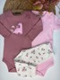 Kit Body Bebê Menina Suedine Dinossaurinho