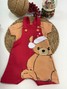Conjunto Jardineira Bebê Unissex Suedine Natal Urso