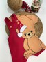 Conjunto Jardineira Bebê Unissex Suedine Natal Urso