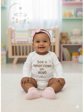Body Bebê Unissex Suedine Frases Vovô