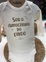 Body Bebê Unissex Suedine Frases Dindo