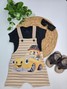 Conjunto Jardineira Bebê Menino Suedine Urso Aventureiro
