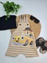 Conjunto Jardineira Bebê Menino Suedine Urso Aventureiro