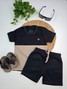 Conjunto Infantil Menino Camiseta Bermuda Lobo Patch