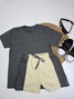 Conjunto Infantil Menino Camiseta Bermuda Pacth Chumbo