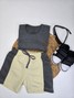 Conjunto Infantil Menino Camiseta Bermuda Pacth Chumbo
