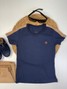 Conjunto Infantil Menino Camiseta Bermuda Recortes Marinho