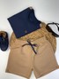 Conjunto Infantil Menino Camiseta Bermuda Recortes Marinho