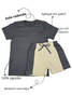 Conjunto Infantil Menino Camiseta Bermuda Recortes Marinho