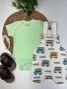 Conjunto Jardineira Bebê Menino Suedine Combi