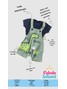 Conjunto Jardineira Bebê Menino Suedine Combi