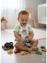 Conjunto Jardineira Bebê Menino Suedine Combi