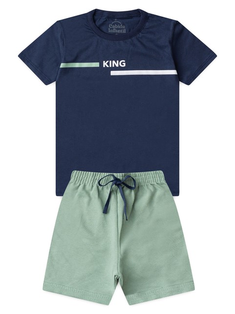 Conjunto Infantil Menino Camiseta Bermuda King