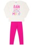 Conjunto Infanti Menina Moletom Peluciado Rain Bow