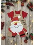 Conjunto Jardineira Bebê Unissex Suedine Natal Ho Ho Ho