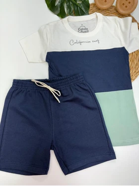 Conjunto Infantil Menino Camiseta Bermuda California Surf