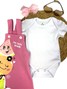 Conjunto Jardineira Bebê Menina Suedine Frutinhas