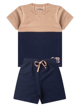 Conjunto Infantil Menino Camiseta Bermuda  Two-Color