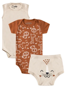 Kit Body e Tapa Fralda Bebê Menino Animais