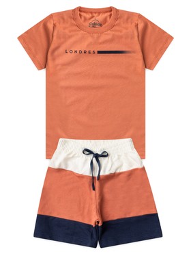 Conjunto Infantil Menino Camiseta Bermuda Londres