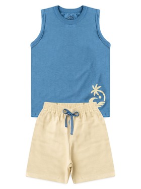 Conjunto Infantil Menino Regata Bermuda Tropical